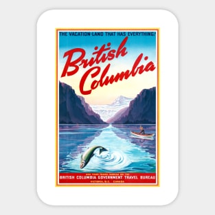 Vintage Travel Poster Canada British Columbia Sticker